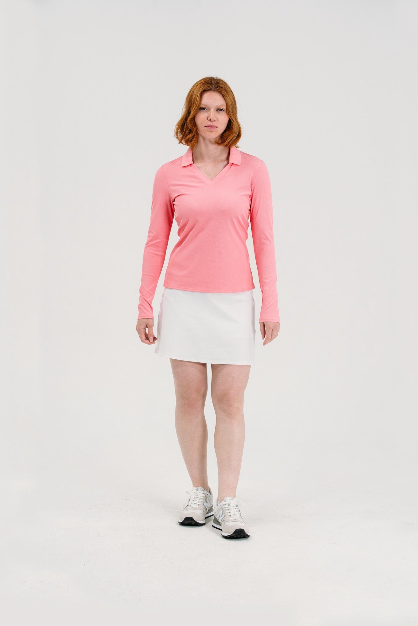 Rib LS V-Neck Polo