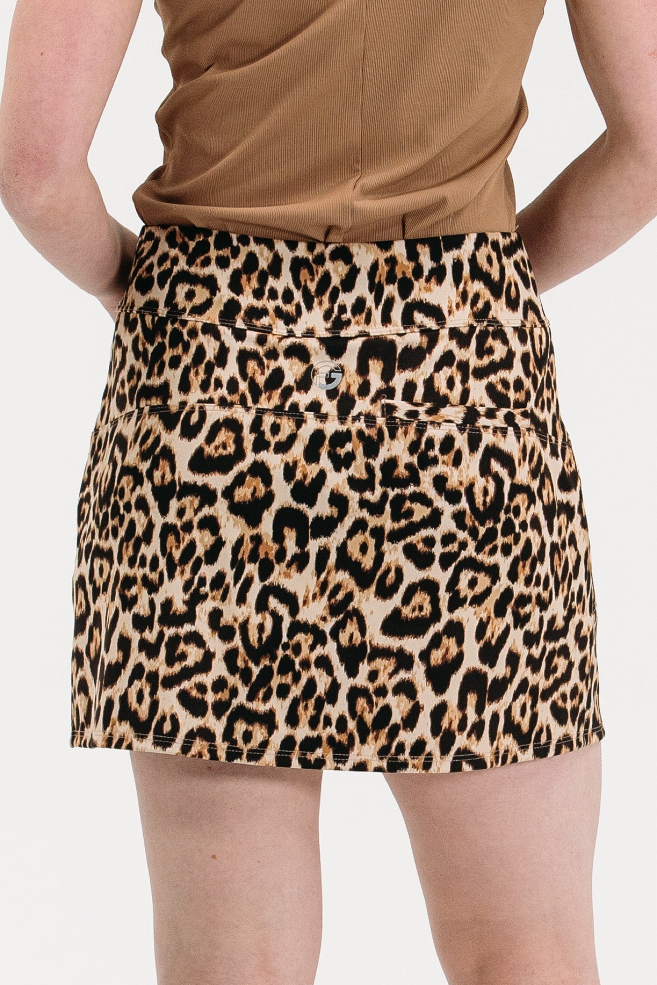 Leopard Zip Front Skirt