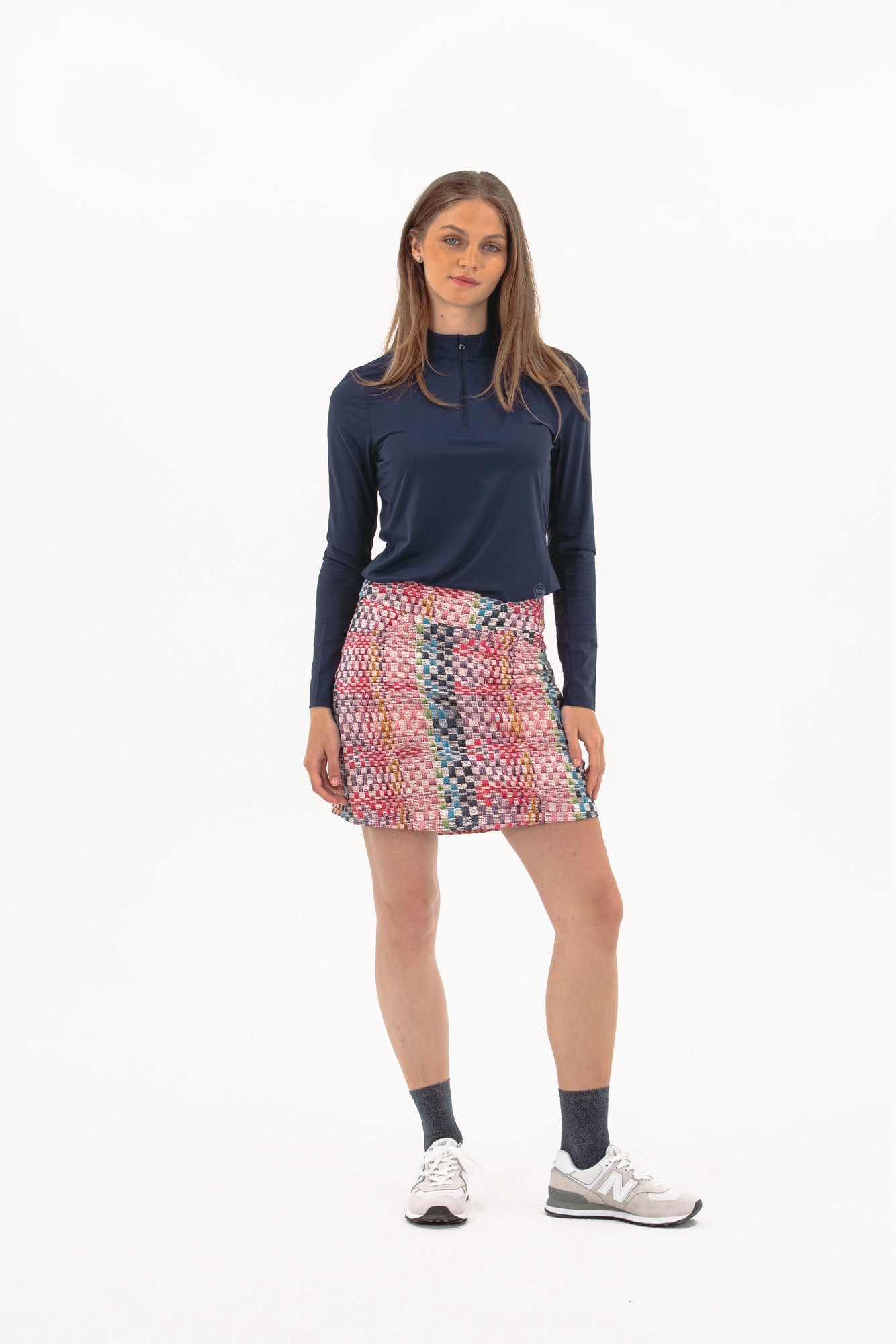 Studio Check Print Skirt