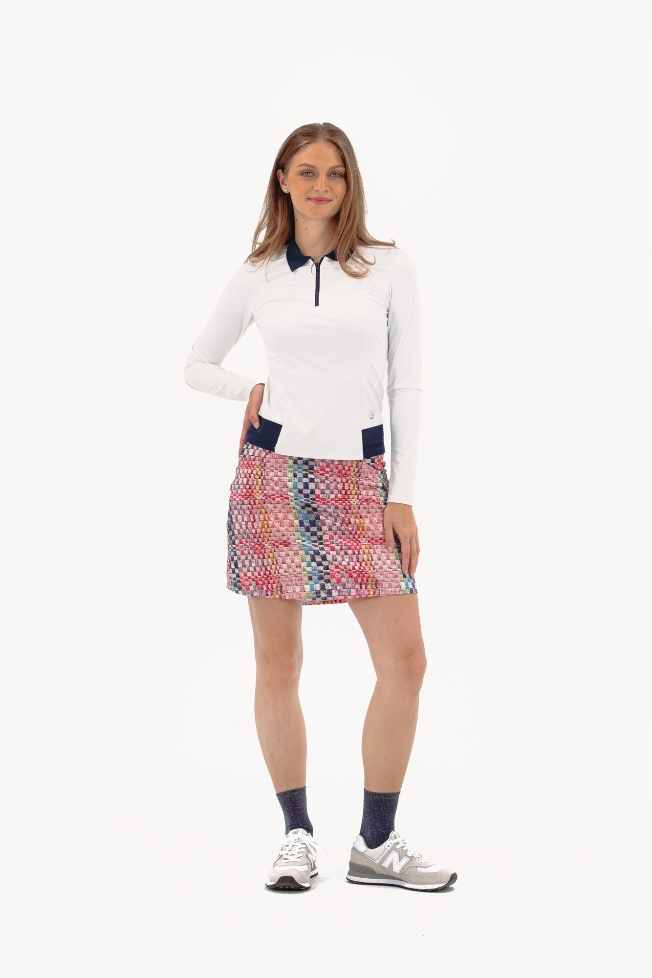 Studio Check Print Skirt