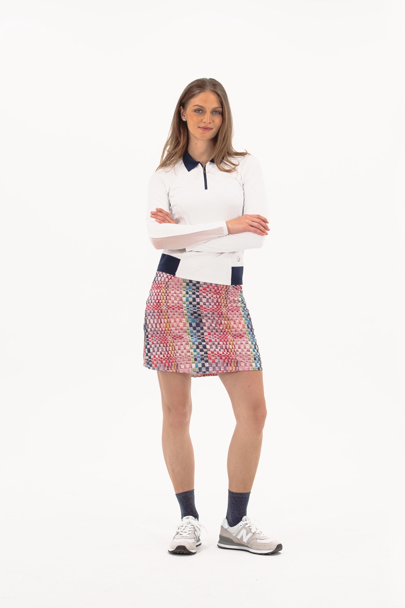 Studio Check Print Skirt