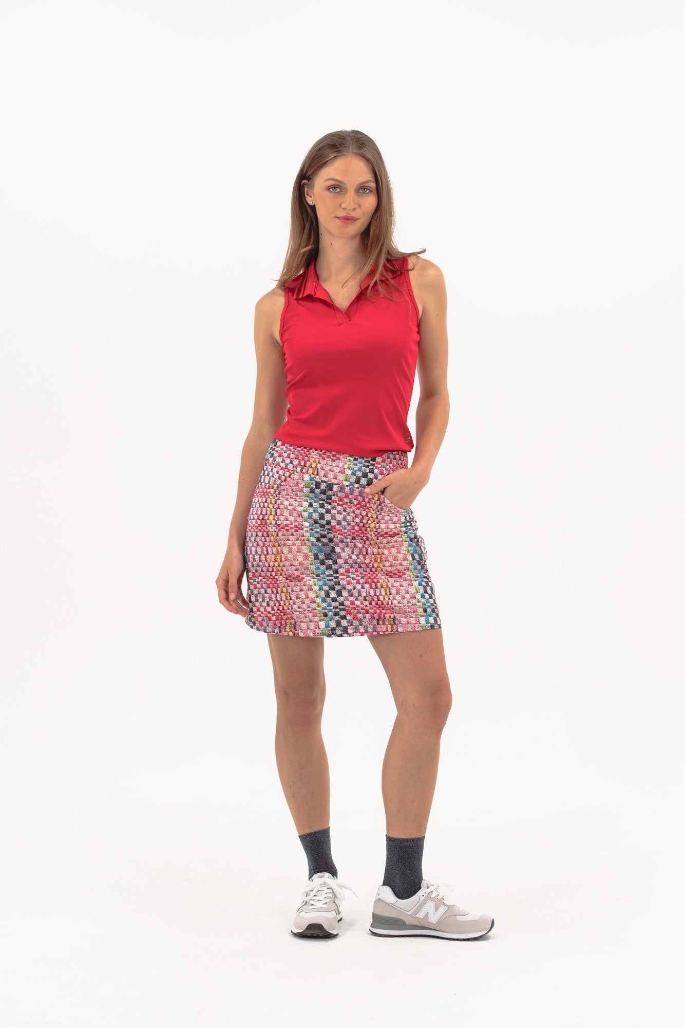 Studio Check Print Skirt