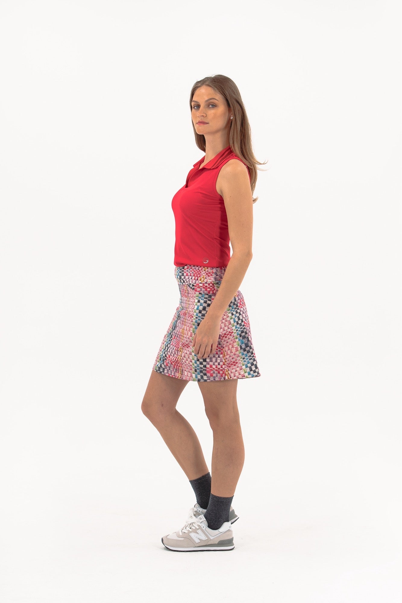 Studio Check Print Skirt
