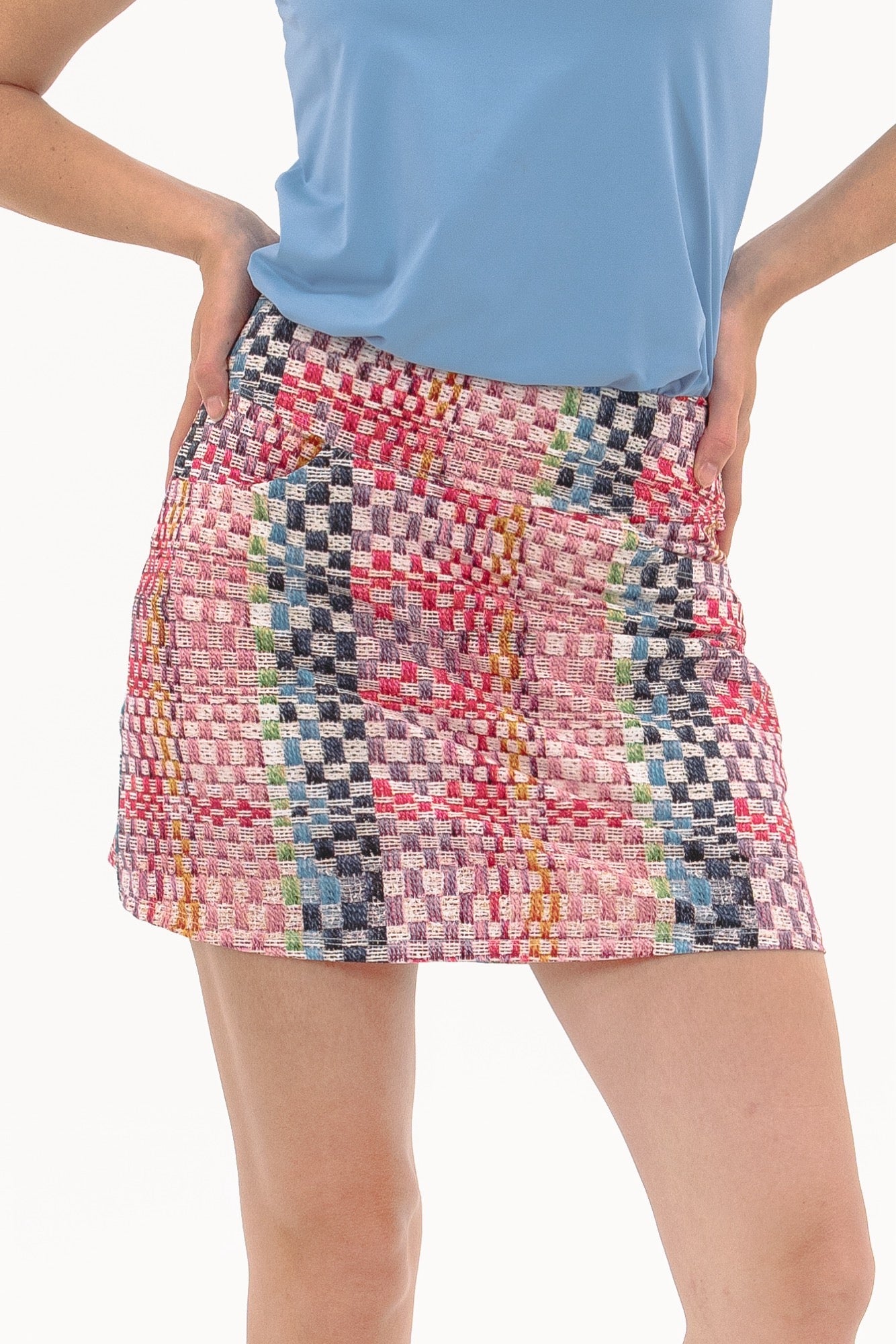 Studio Check Print Skirt