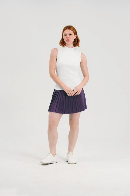 FG-0814-PLUM-PETITEPLEATSKIRT - GOLF LEAGUE