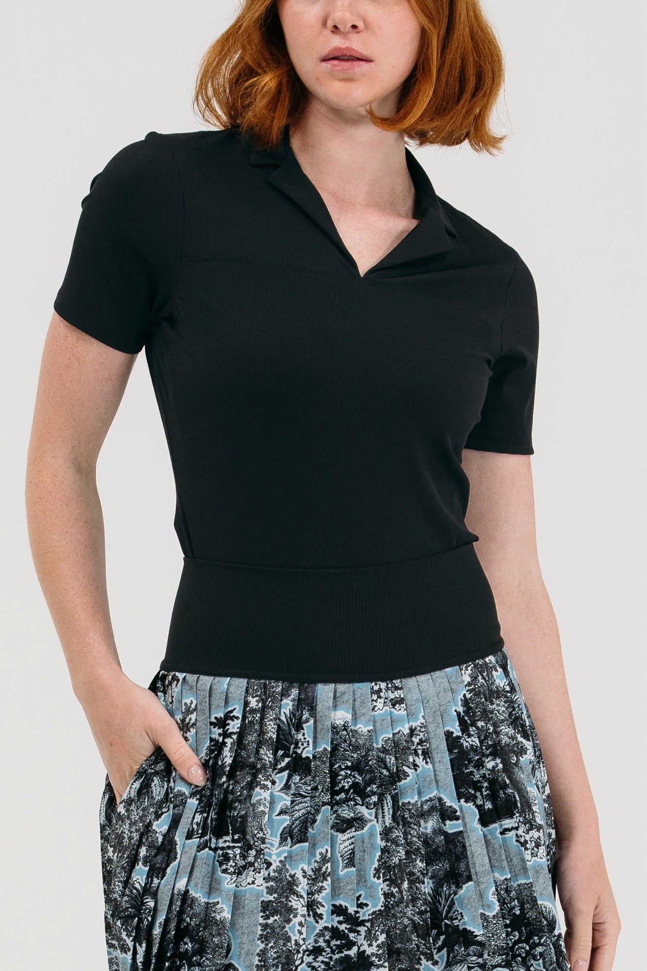 Rib SS Notch Collar Polo
