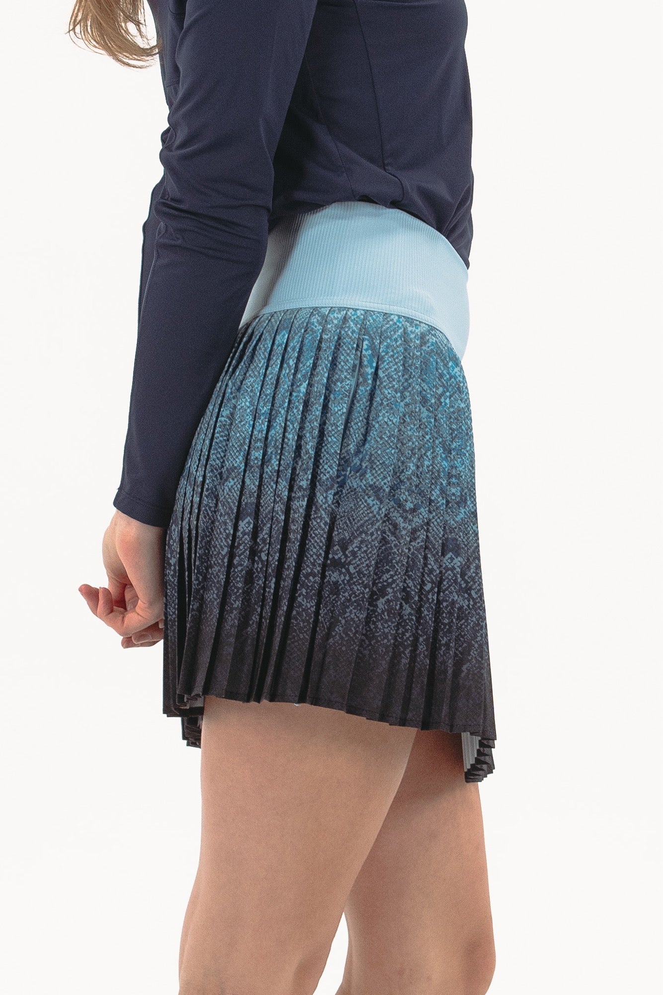 Ombre Snake Pleated Skirt