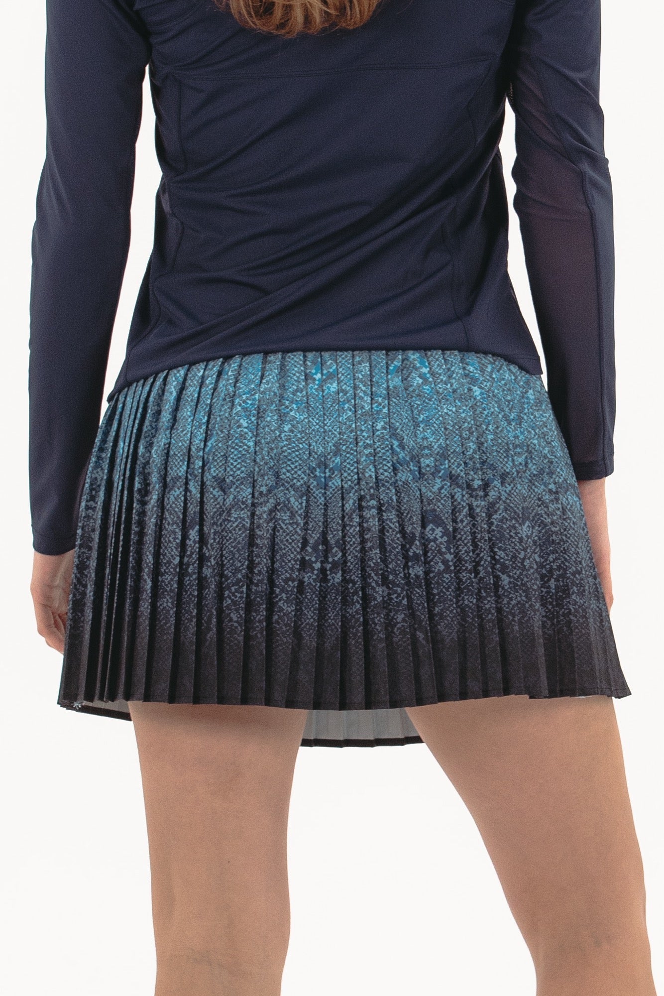 Ombre Snake Pleated Skirt