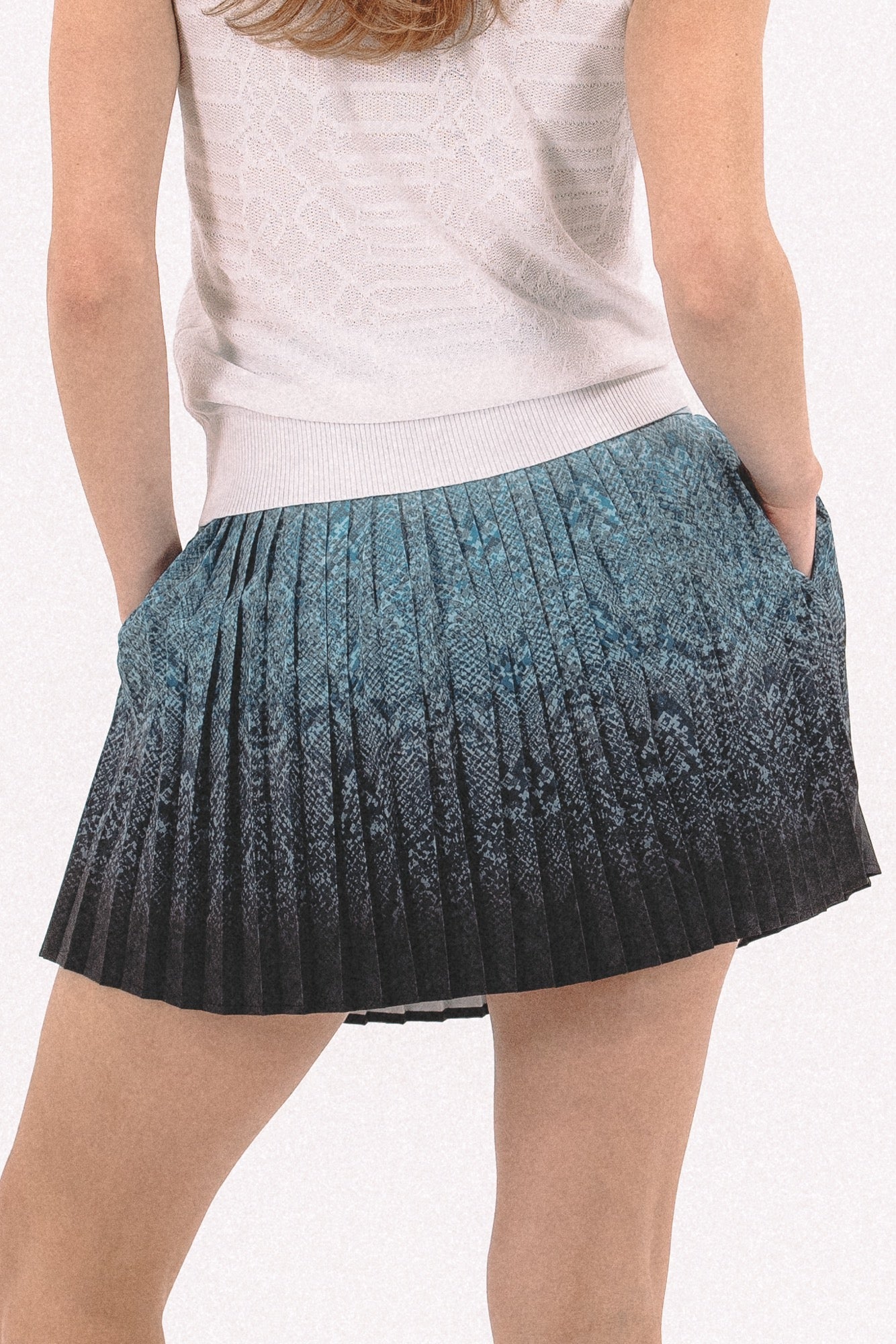 Ombre Snake Pleated Skirt