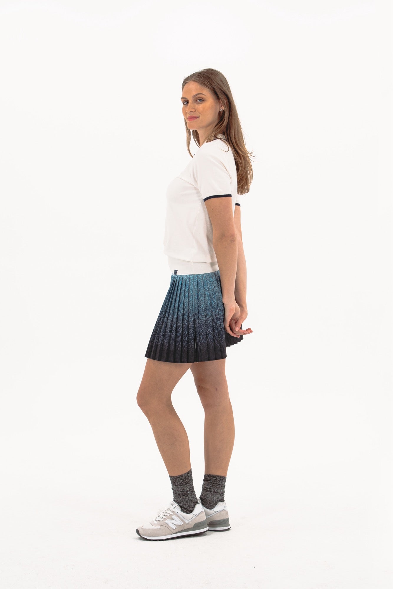 Ombre Snake Pleated Skirt