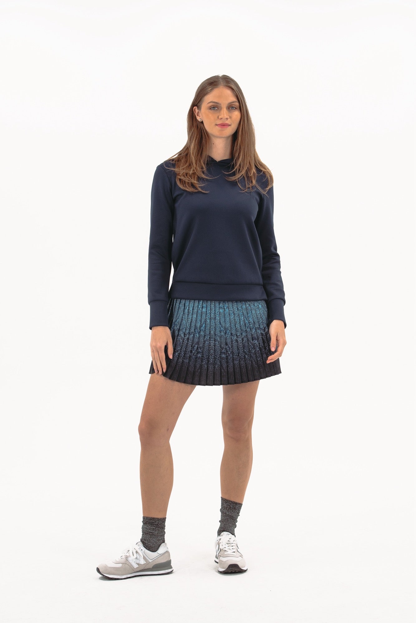 Ombre Snake Pleated Skirt