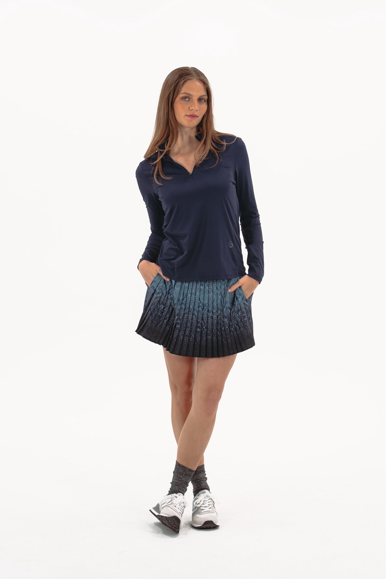 Ombre Snake Pleated Skirt