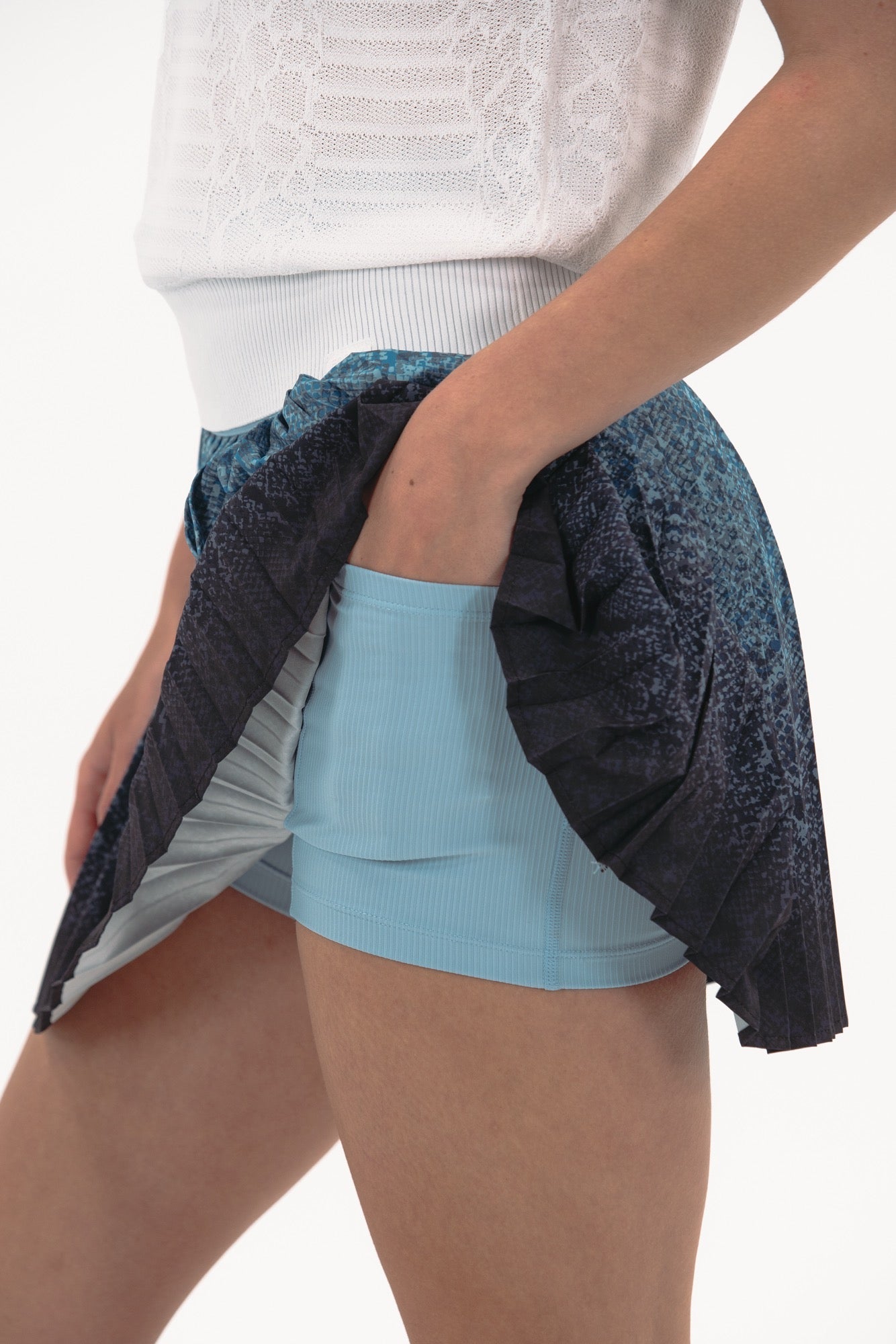 Ombre Snake Pleated Skirt