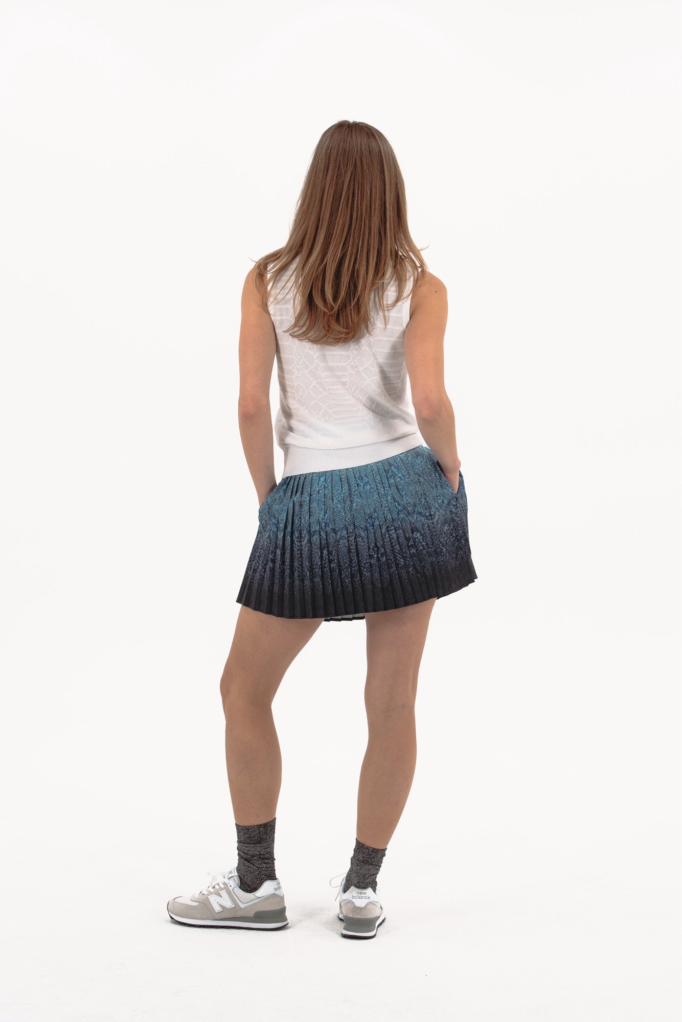 Ombre Snake Pleated Skirt