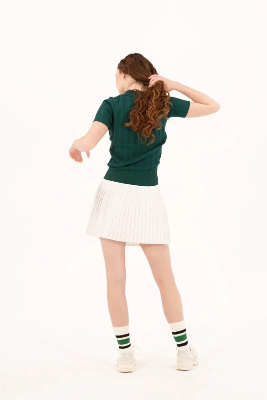 FG-0934SSPETITECABLEKNITPOLO-2 - GOLF LEAGUE