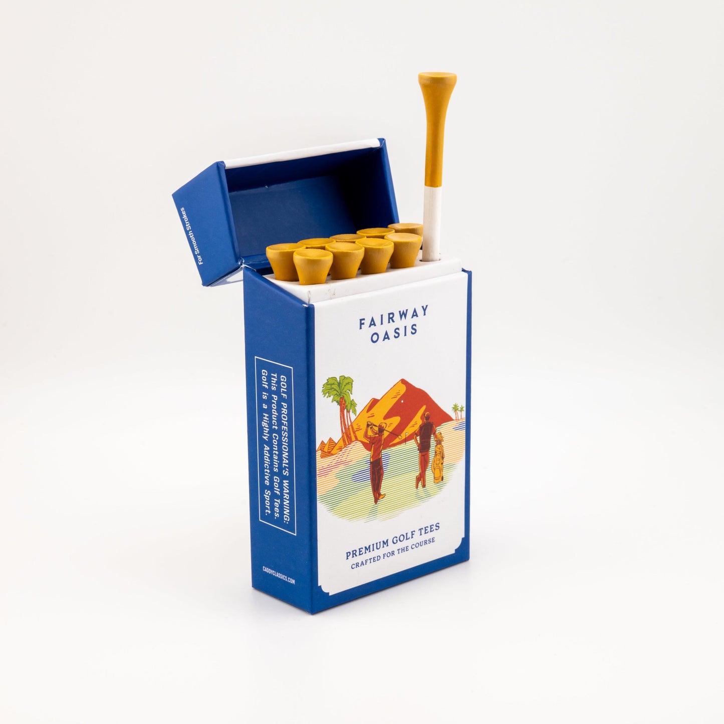 Fairway Oasis | Golf Tee Holder + 10 Bamboo 3¼ Inch Tees