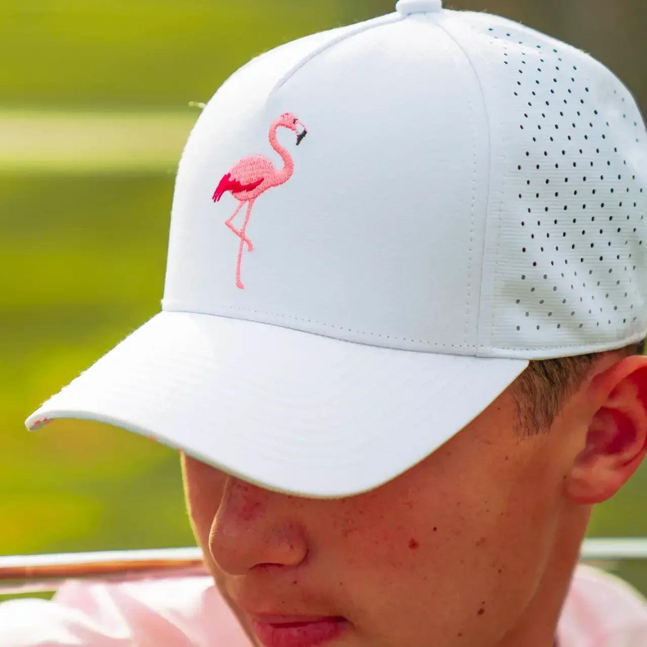Flamingos-white-hat - GOLF LEAGUE