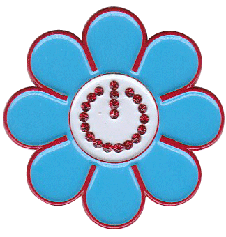 Hippie Flower Power Crystal Ball Marker & Hat Clip by ReadyGOLF