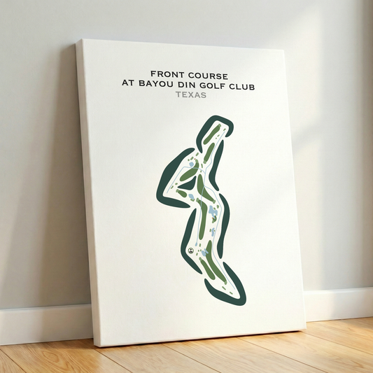 Front Course at Bayou Din Golf Club, Texas - Printed Golf Courses
