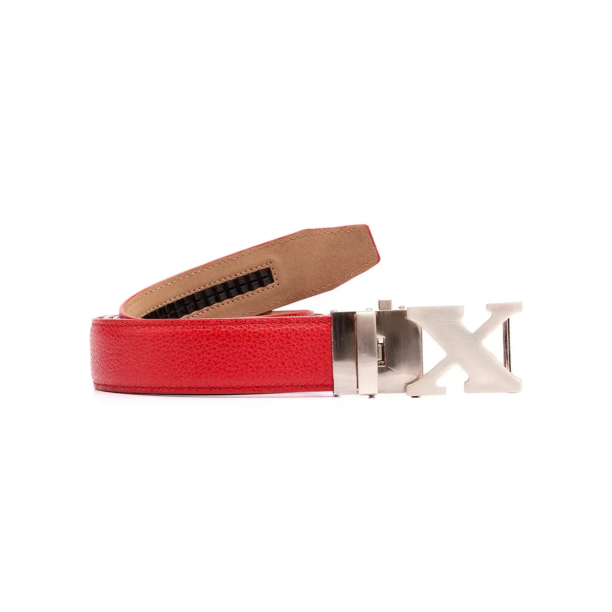 Full Grain Leather Golf Belt Red - GOLF LEAGUE