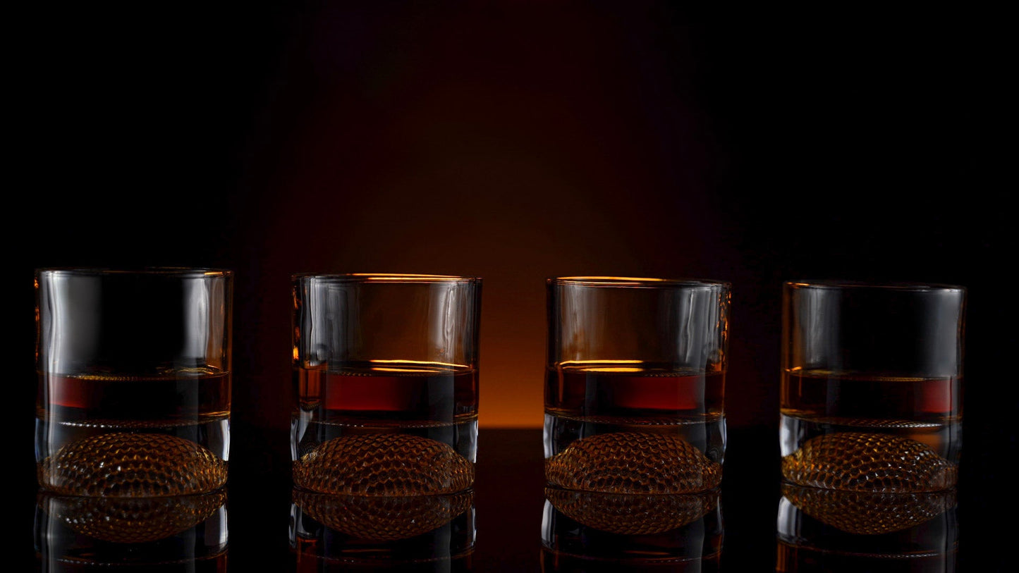 The Wine Savant Golf Ball Whiskey Glasses Set of 4-8oz Golf Gifts - Unique Whiskey Golf Glasses Set - Golf Gifts For Men & Women - Gifts for Golfers Golf Accessories Golf Ball Glasses (4 pack)