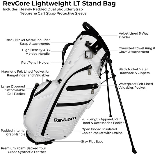 RevCore Lux LT Lightweight Stand Bag | 5 Way Velvet Lined Dividers