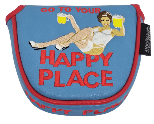 Happy Place Embroidered Putter Cover - Mallet V2