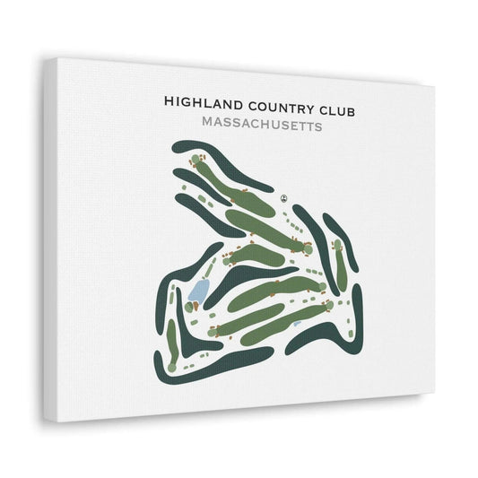 Highland Country Club, Massachusetts - Printed Golf Course