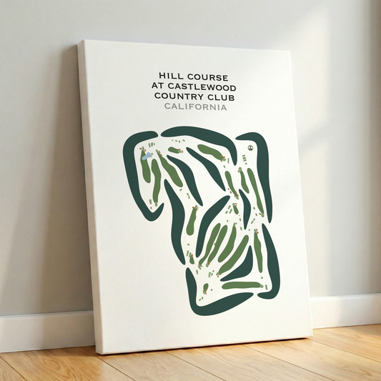 Hill Course at Castlewood Country Club, California - Printed Golf Courses