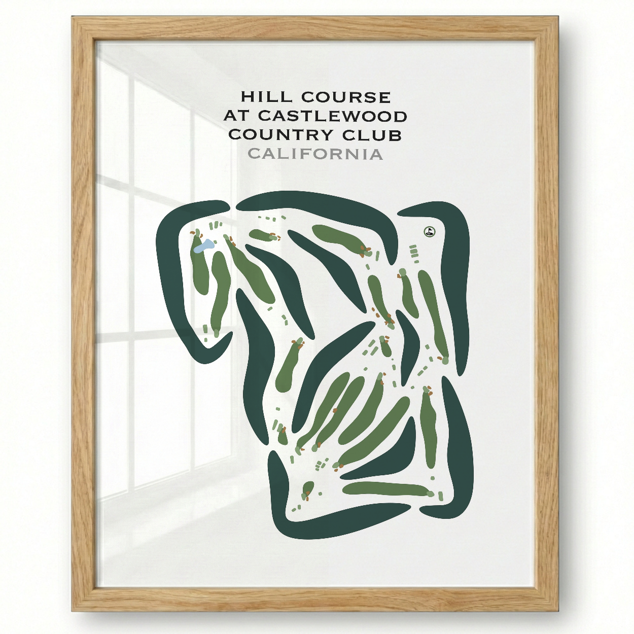 Hill Course at Castlewood Country Club, California - Printed Golf Courses