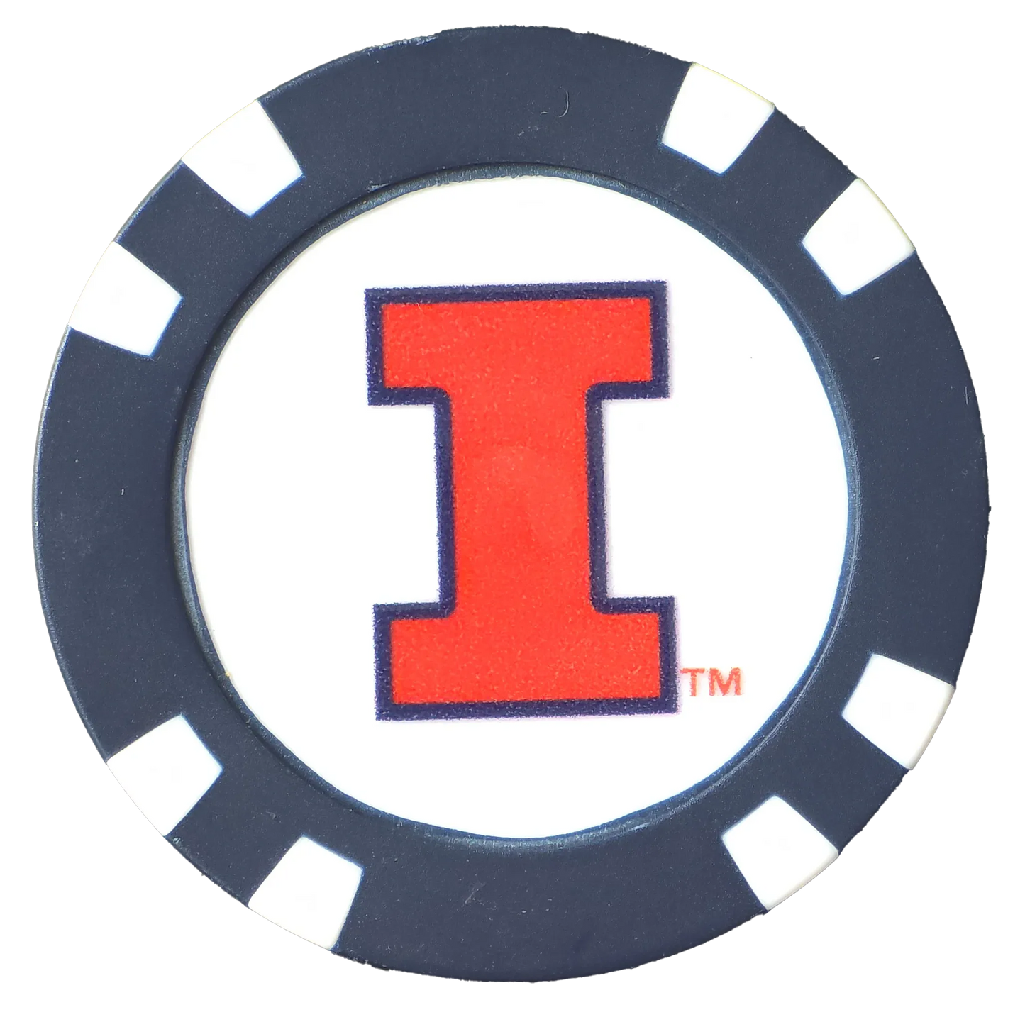 Officially Licensed Illinois Fighting Illini Poker Chip Ball Marker - GOLF LEAGUE