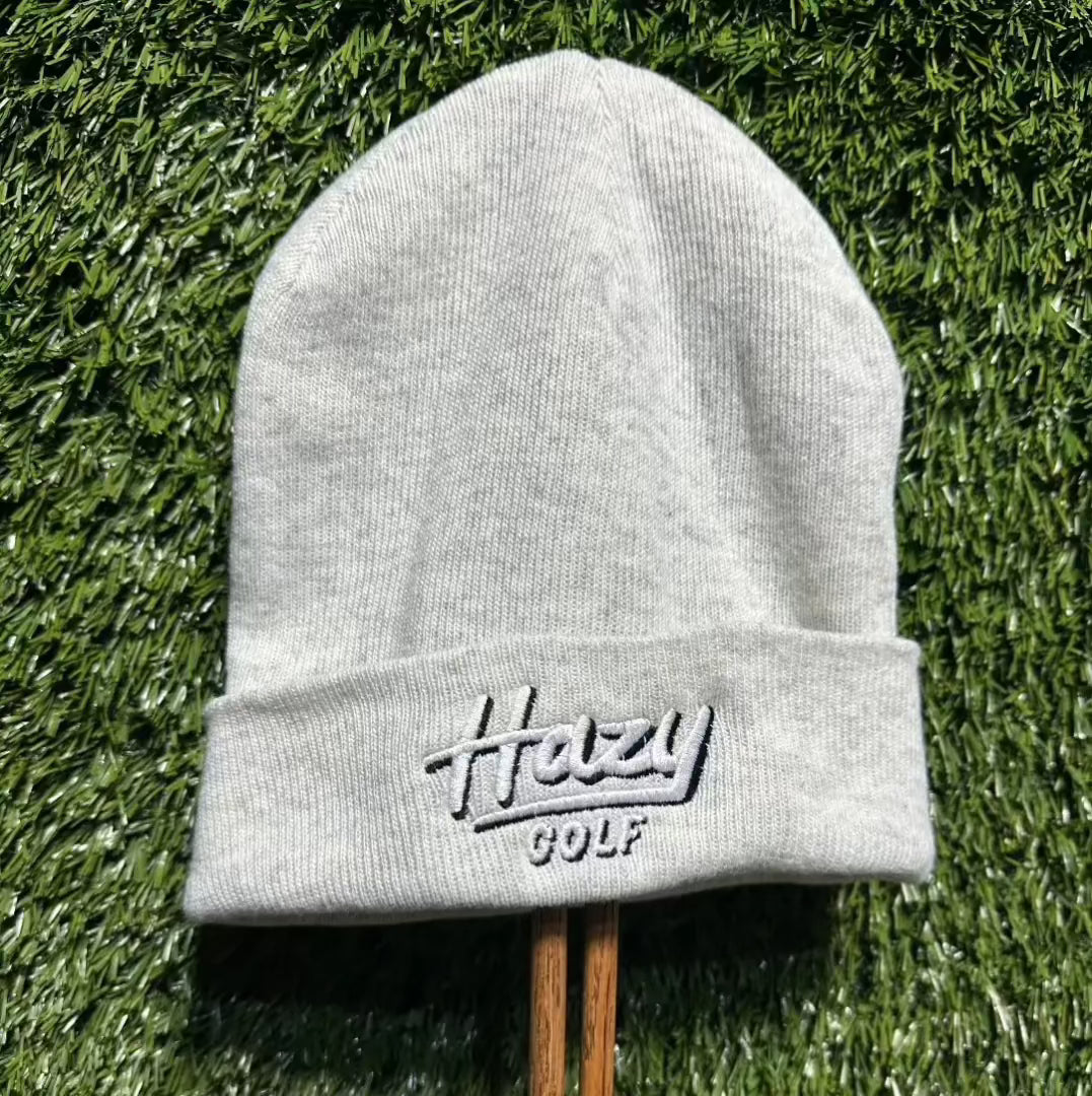 Cuffed Beanie “Portland” Logo (White Heather)