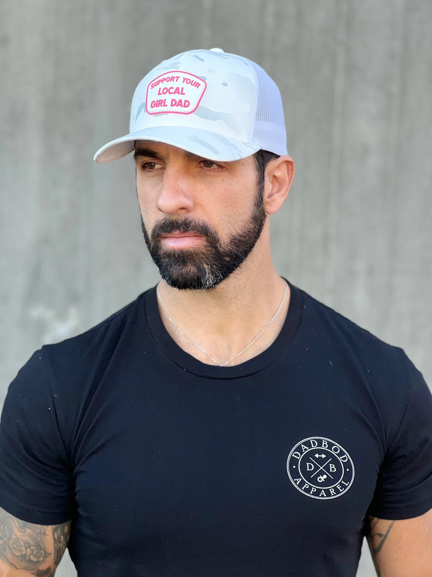 Support Your Local Girl Dad Snapback Patch Hat (Multicam White) - GOLF LEAGUE