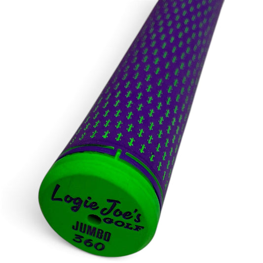 360 Golf Grips | 3 Pack Purple/Green | Standard, Mid, Jumbo | High-Traction Rubber Grip