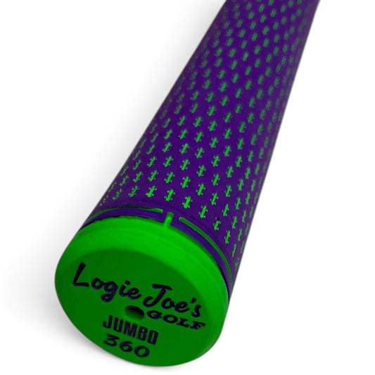 360 Golf Grips | 3 Pack Purple/Green | Standard, Mid, Jumbo | High-Traction Rubber Grip