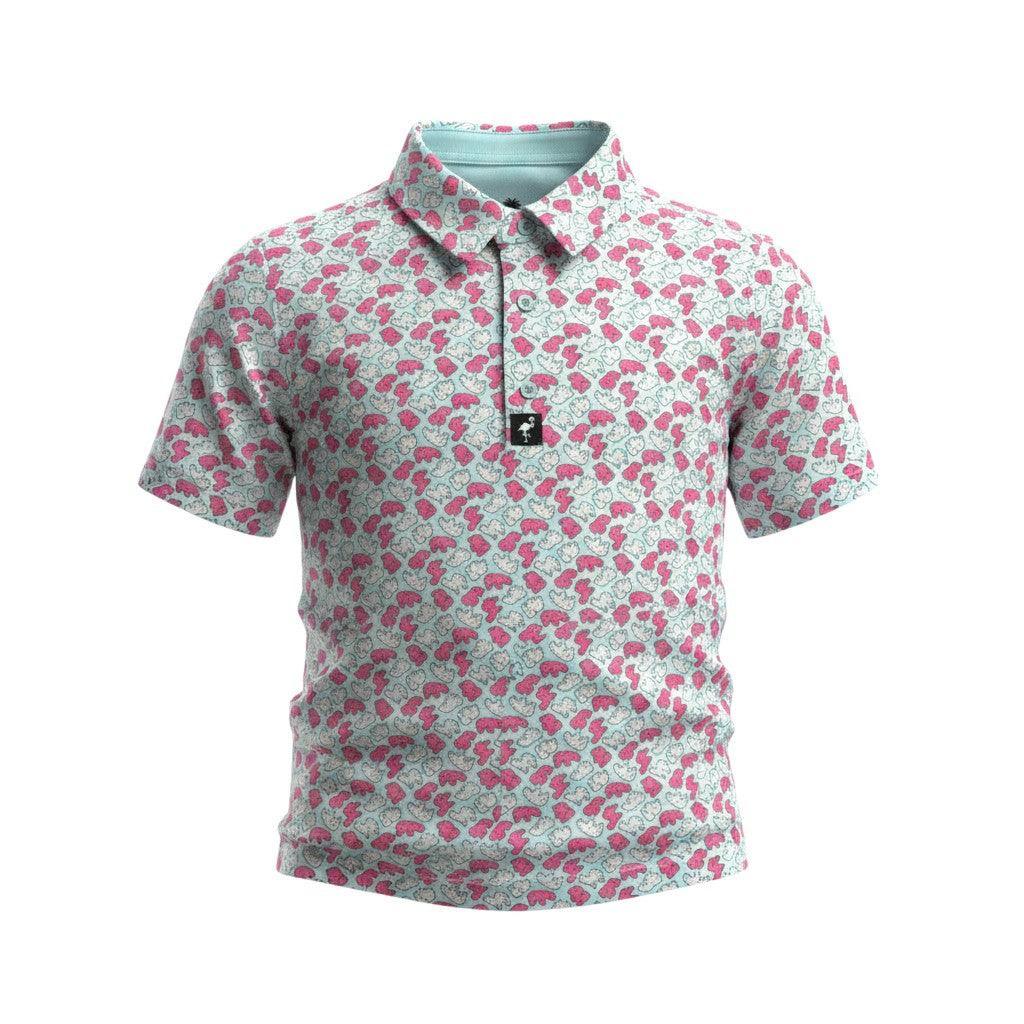 Youth Frosted Animal Cookie Golf Polo | Performance Stretch Golf Shirt | Moisture-Wicking Athletic Polo