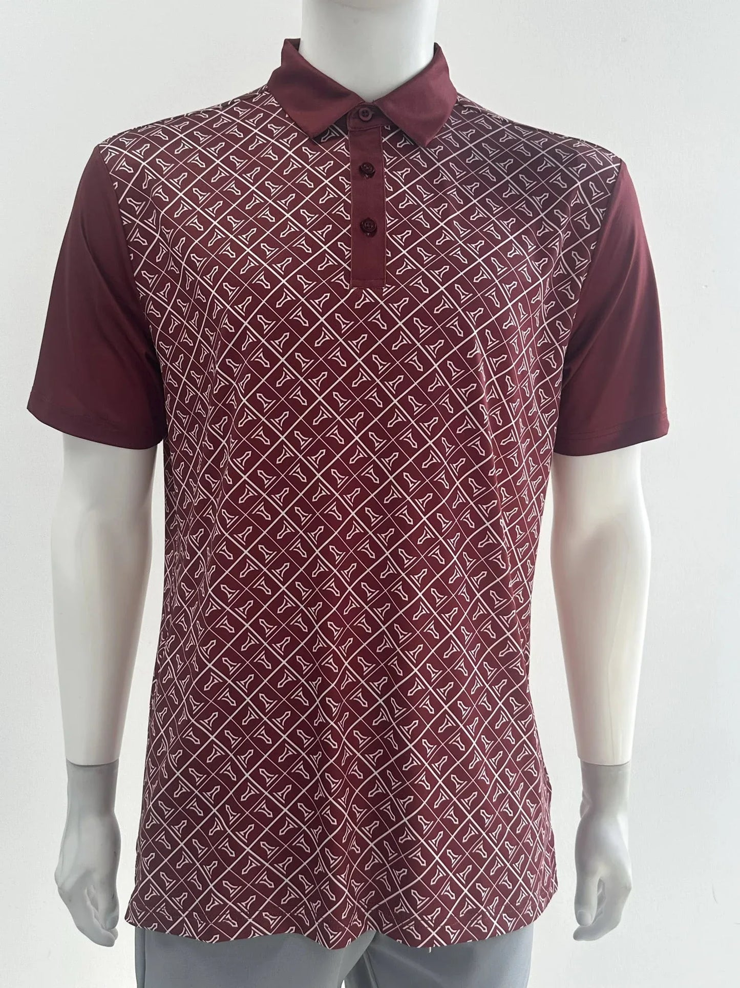Tempo T Performance Polo - Burgandy - GOLF LEAGUE