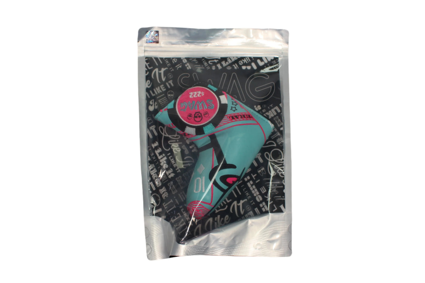 Swag Golf - Flipper (Dolphin) and Poker Chip Light Blue/Pink Blade Putter Headcover - GOLF LEAGUE