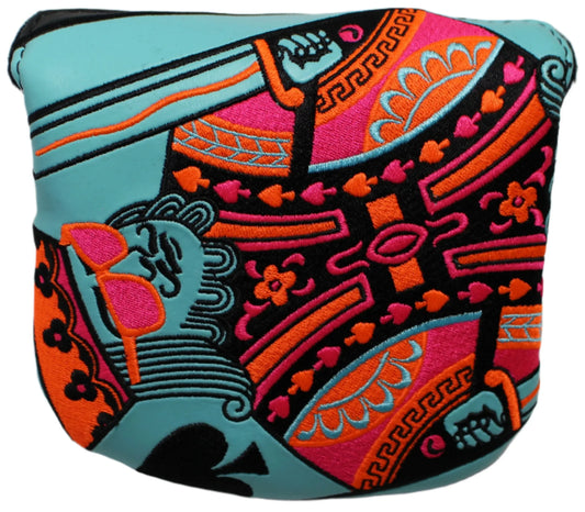 Swag Golf - King of Spades Blue/Orange/Black Mallet Putter Headcover *opened, no bag* - GOLF LEAGUE