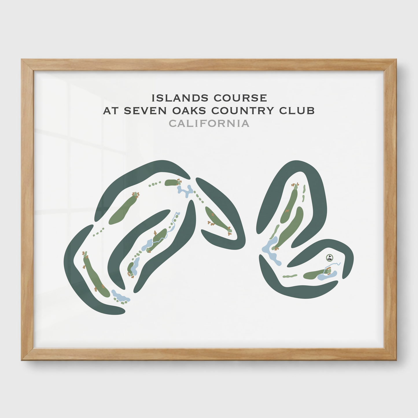 Islands Course at Seven Oaks Country Club, California - Printed Golf Courses