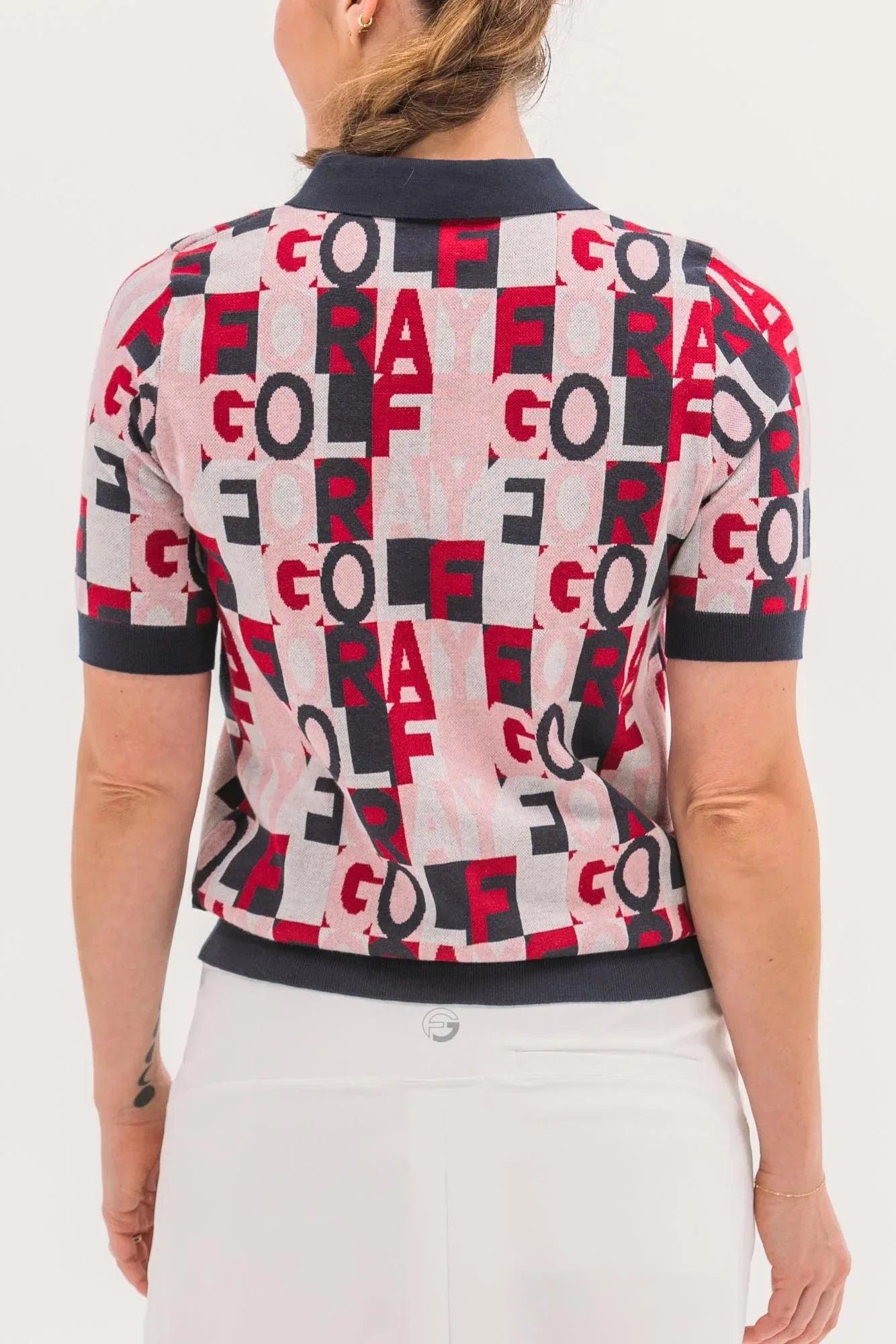 JacquardLogoSSKnitPolo-Multi-Back - GOLF LEAGUE