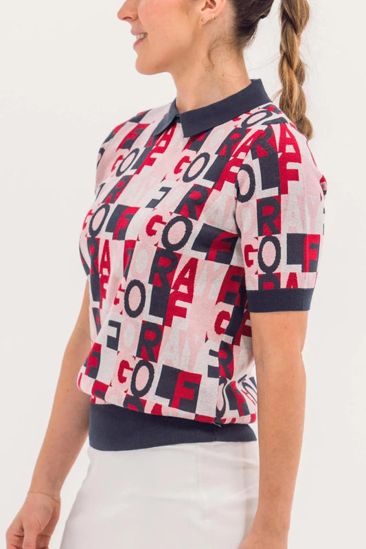 JacquardLogoSSKnitPolo-Multi-Side - GOLF LEAGUE