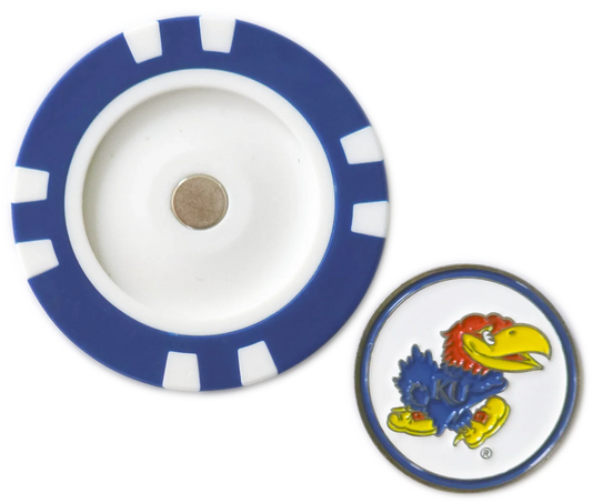 Officially Licensed Kansas Jayhawks Poker Chip Ball Marker - GOLF LEAGUE