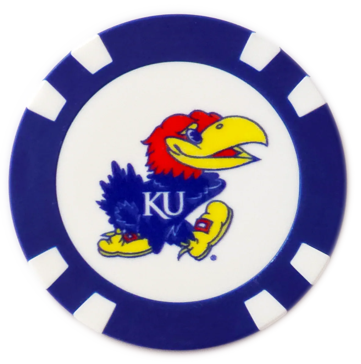 Officially Licensed Kansas Jayhawks Poker Chip Ball Marker - GOLF LEAGUE