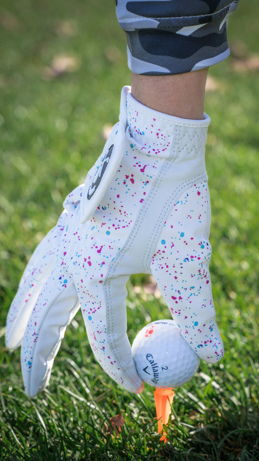 White Paint Splatter Golf Glove - GOLF LEAGUE