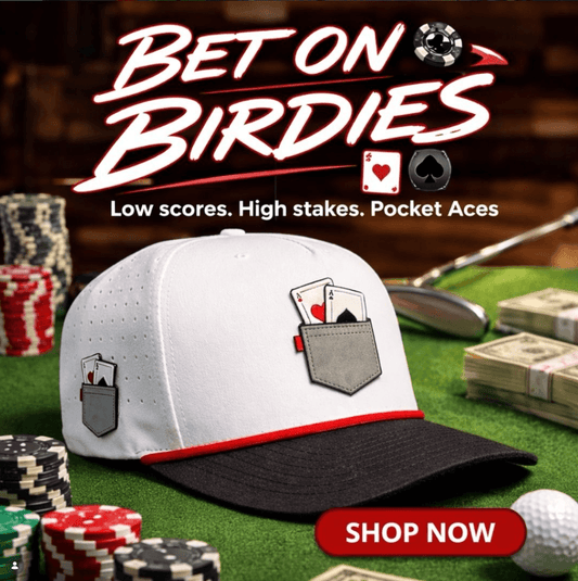 Pocket Aces Golf Hat | Snapback Cap | Built-in Magnetic Ball Marker Holder + Marker Included | Adjustable Gray & Black