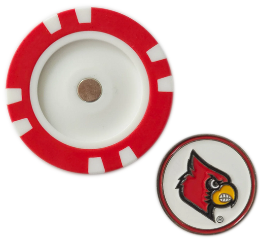 Officially Licensed Louisville Cardinals Poker Chip Ball Marker - GOLF LEAGUE