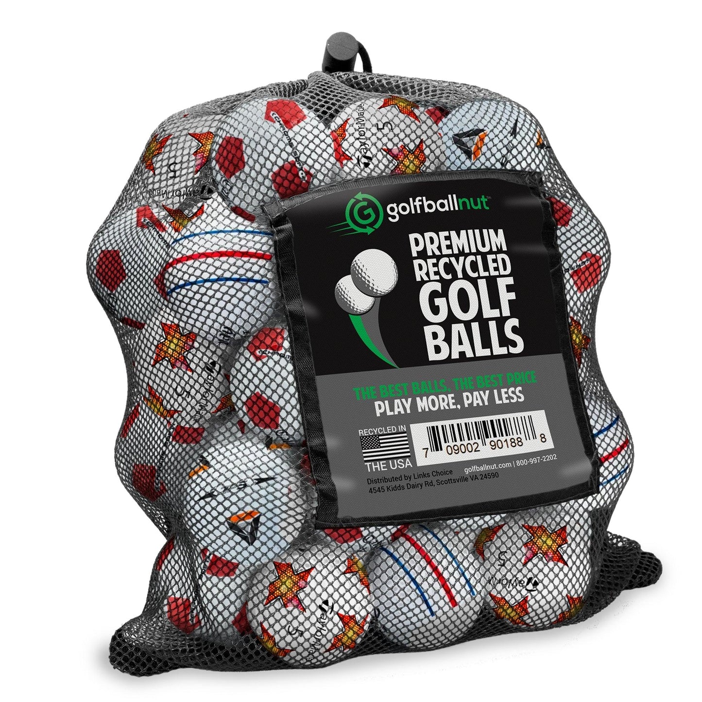 Recycled Mix of Assorted Callaway & TaylorMade Logo & Stripe Balls – 48 Count