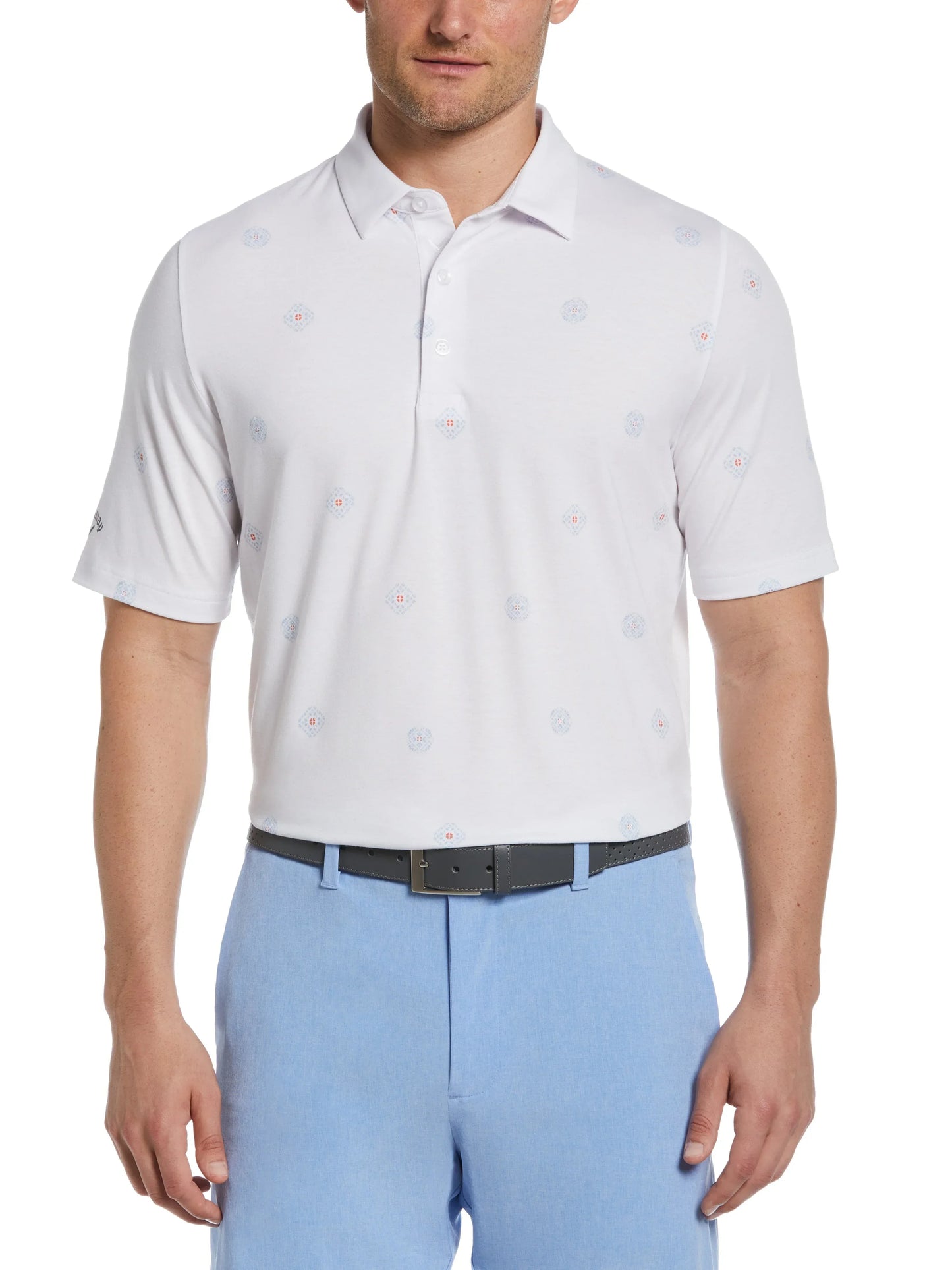 Mens Foulard Print Golf Polo - GOLF LEAGUE