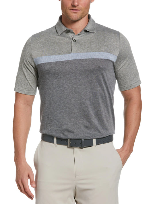 Mens Soft Touch Color Block Golf Polo - GOLF LEAGUE